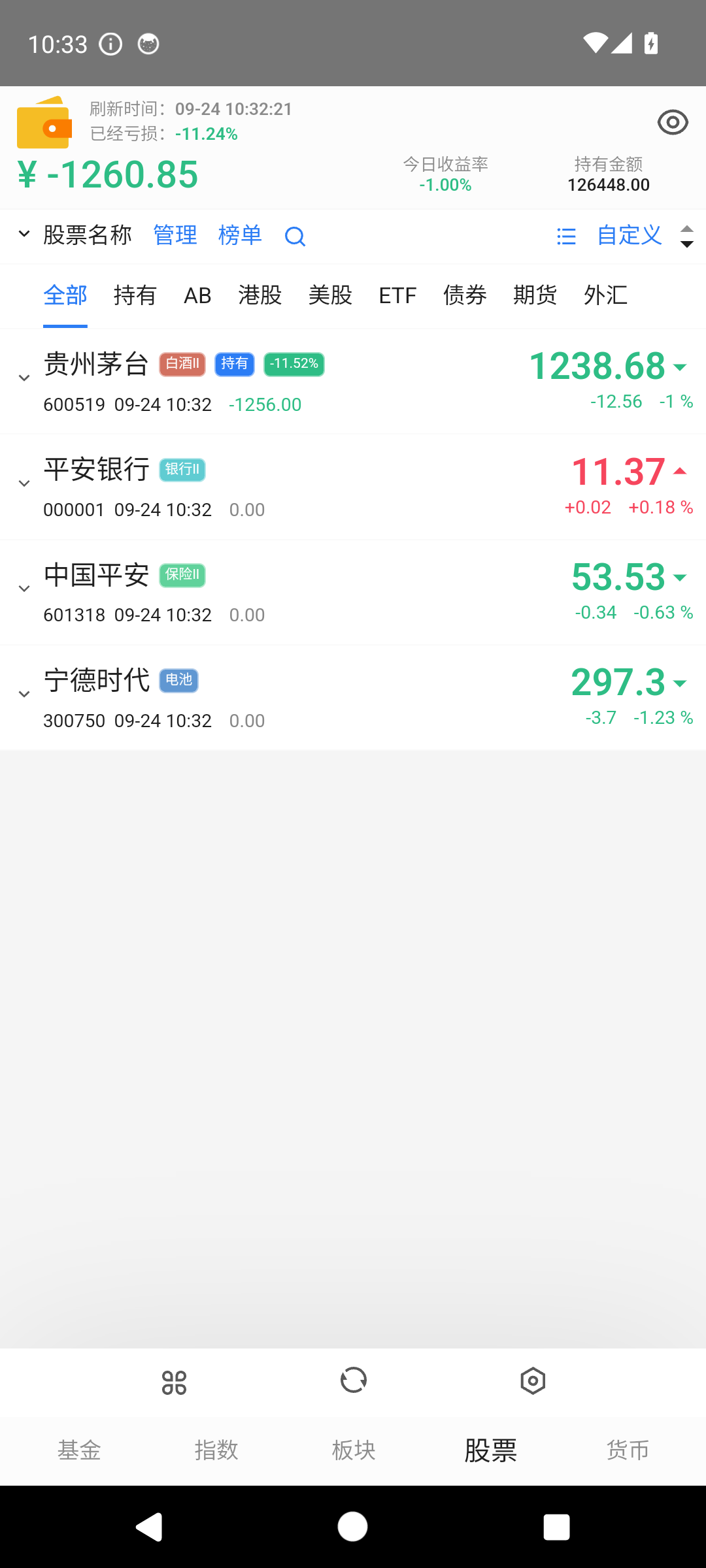 股票页