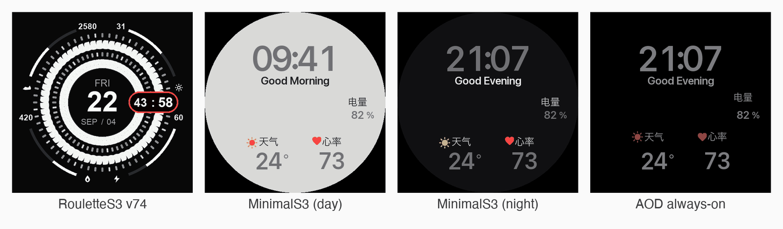 Featured image of post 小米 Watch S3 自研表盘工程：RouletteS3 / MinimalS3 / daynight